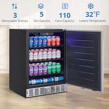 CuisinAid 24-inch Weather-Proof Stainless Steel Beverage Refrigerator for Outdoor Kitchen and Patio - Holds up to 180 Cans - Built-in/Freestanding