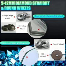 Hiedmeil Portable Small Glass Edging Machine, Electric Glass Edger, Straight, Round, Beveled Edge Grinder, Glass Marble Ceramic