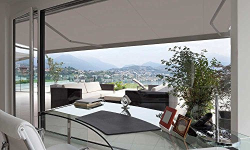 ADVANING SG Series, 12'x10' Manual Retractable Awning, Fully Assembled Quality UV+ Sun Shade Canopy, Color: Gray, MA1210-A118NG