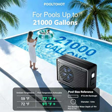 POOLTOHOT Pool Heater for Inground Pools and Above Ground Pool (21000 Gallons), 58000 BTU Electric Pool Heater Build-in Compressor for Heating and Cooling, Pool Heat Pump with Smart WiFi Control