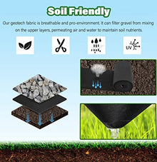 CHAOMIN Heavy-Duty 5oz Non-Woven Geotextile Fabric for Driveway Underlayment - Premium Weed Barrier Landscape Fabric(Black,2mx95m/6.5ftx311.7ft)