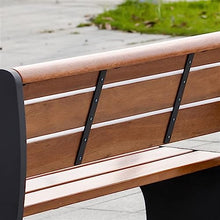 SAeWare Garden Bench Outdoor Park Bench with Backrest, Sturdy Metal Frame and Wood Seats, Modern Outdoor Leisure Chairs for Garden, Park, Courtyard, Backyard Outdoor Bench (One Color 150x60x80CM)