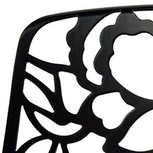 LeisureMod Devon Patio Dining Chair, Aluminum Stackable Design Side Chair, Weather Resistant Metal Chair for Indoor Outdoor Use, No Assembly, UV Protected with Floor Protectors, (Black, Set of 4)