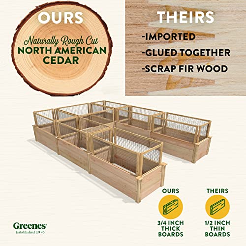 Greenes Fence Premium Cedar Raised Garden Bed with CritterGuard System 8' x 12' Light Brown