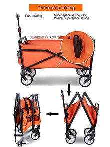 YGwnjqr Handcart, Trolley Garden Cart All-Terrain Wheels Hand Trolley Foldable Handcart with Foot Brake Steefolding Transport Cart Folding Garden Trolley/Q 6,Q 1