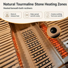AURGOD Far Infrared Home Sauna Room, Luxurious Canadian Red Cedar Sauna with 2 Oversize Recliners, 220V, 3400 W, 9 Heating Element, Bluetooth Speakers, Ceiling Chromotherapy, Oxygen Bar, Low EMF