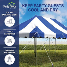 Party Tents Direct 20' x 30' Weekender Pole Canopy, Blue Top with Sidewalls