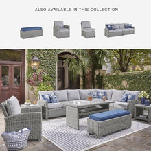 Signature Design by Ashley Naples Beach Contemporary Outdoor Rectangle Multi-Use Table, Light Gray