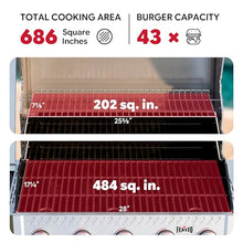 Feasto 5 Burner Propane Gas Grill with Side Burner and Sear Burner, Silver