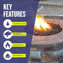 American Fireglass Triple-Ring Fire Pit Burner, 36-Inch Round | Use in Outdoor Natural Gas or Propane Fire Pit or Bowl | Durable Stainless Steel, BTU 445,000 Max.