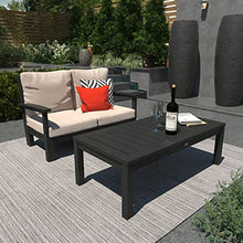 Highwood Bespoke Deep Seating Loveseat and Conversation Table Dune/Black