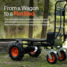 SuperHandy Utility Service Cart Power Wagon Wheelbarrow Electric 48V DC Li-Ion Powered 660Lbs Load and 1000Lbs+ Hauling Capacity Farm and Garden All Purpose Modular Cargo Bed