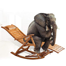 ELUKHT Comfortable Folding Rocking Chair with Cushion - Ergonomic Bamboo Deck Chair for Relaxing in Living Room Patio & Outdoor Spaces - Stylish & Design