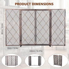 Generic 32inch Decorative Hearth Screen Metal Foldable with Doors Baby