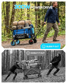 Push & Pull Electric Wagon Cart Foldable with 24,000mAh Removable Battery
