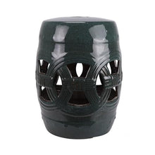 Ceramic Garden Stool Decorative Garden Stools Ceramics Hollowed Out Dressing Stool New Chinese Round Drum Stool Bathroom Patio Living Room Cool Pier Coffee Table Ornaments Garden Stool Ceramic(A)