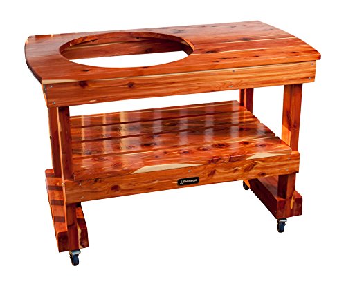 JJGeorge Big Green Egg Compact Table for Large Green Egg with Grill Cover Included