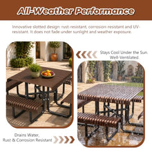 KEIKI Heavy Duty Outdoor Picnic Dining Table and Chairs Bench Set for 4-8
