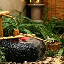 Zen Fountain Kit, Rock Water Fountain Outdoor with Solar Water Pump, Bamboo Garden Waterfall Decor for Garden for Desk Patio Yard