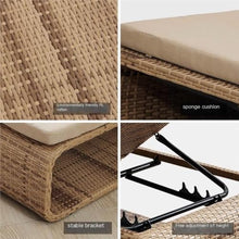 Outdoor Rattan Lounge Chair, Waterproof Pool Beach Garden Hotel Recliner
