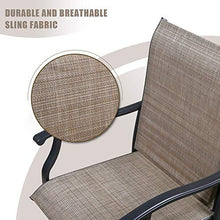 PEAK HOME FURNISHINGS 4-Piece Outdoor Swivel Bar Stools, Textilene Patio Seating Height Bar Chairs with High Back and Armrest (Sling Seat, Set of 4)