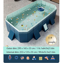 Non-Inflatable Foldable Pool, Portable Swimming Pool for Family Relax and Have Fun, Rectangle Swimming Pool for Backyard Garden Camping Summer Party, Easy Setup, Blue(2.9x1.7x0.55m/9.6x5.4x1.8ft)