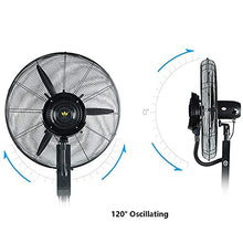 GAZOGJ Large Oscillating Misting Fan 3 Speed settings 26" Commercial Misting Fan Auto Shutoff Motor 100% Copper Motor for Industrial Agriculture 260W