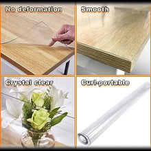 Picnic Table Tablecloth 51x236 Inch, Wrinkle Resistant, Waterproof, Oil Proof, Table Cover Roll Custom Size, Outdoor Table Cloths Rectangle for Kitchen Dinning Picnic Tabletop Decoration, Clear 1.5mm