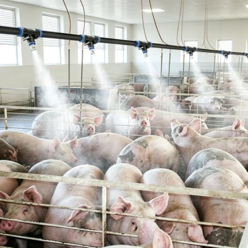 Farm Cooling Spray Watering Devices, Fence Misting for Pig Duck Chicken Cow