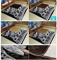 UMJIGF Heating Table Tatami kotatsu Table Japanese Folding Storage Tatami Coffee Thickening Stove Winter Oven with Heater and Blanket Table Four-Piece Set,