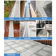 RENLXFI Grid Drain Cover, Pack of 1 2 3 4 5 6 8 10 15 20, Heavy Duty Channel Drainage Grates for Garage/Porch/Decks/Shed, Gray Drain Grill Outdoor with Drain Holes(5 pcs,50x20x3cm(19.7x7.8x1. 2in))