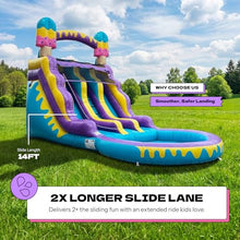 POP JUMP 16ft Ice Pop Inflatable Wet Dry Dual Slide with Pool & Blower