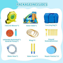 Inflatable Water Park for Kids, 16.4 ft × 14.1 ft Large Backyard Water Slides with Dual Slides, Dual Water Guns & Climbing Wall for Outdoor