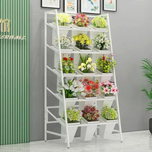 Florist Flower Display Stand Heavy Duty Garden Cart with Wheels 4 Tier
