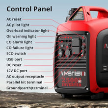 AMERISUN 2500W Portable Gas Inverter Generator, Quiet with CO Sensor
