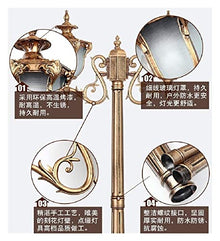 ALDEPO Courtyard Light 2-Light Post Light Waterproof Garden Lamp Traditional Victoria Retro Rustic Outdoor Street Light High Pole Lamp E27 Decorative Landscape Path Lighting for Villa Residential