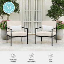 Martha Stewart Lily Pond Indoor/Outdoor Patio Accent Chairs, Black, 2-Pack