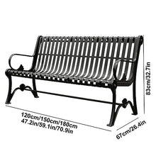 FQMYLTYN Garden Bench,Patio Welcome Bench with Slatted Seat, Outdoor Benches with Backrest, 880 lbs Durable Cast Iron Metal Park Bench, for Lawn Yard Porch Work Entryway (Size : 150x67x83cm)