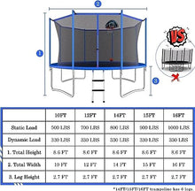 ACWARM HOME Recreational Trampoline with Basketball Hoop Black