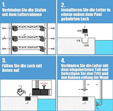 Etsuosy Stainless Steel Pool Ladder, 3-Step Anti-Slip Pedals, Silver, 65 x 158 cm, Corrosion Resistant