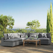 Modway Commix 5-Piece Modern Fabric Patio Sectional Sofa in Charcoal