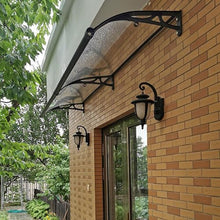 Outdoor Patio Awning Canopy Aluminum Alloy Front Door Canopy with Polycarbonate Hollow Sheet for UV Rain and Snow Protection Patio Sun Shelter Ideal for Door Entrance (Size: W80xL420cm)