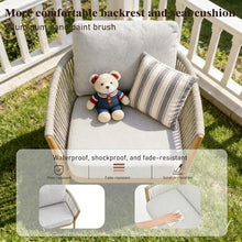 OTSUN Outdoor Patio Chairs Set of 2, Aluminum Frame with Finish Woven Rope Armchairs Weather Resistant Outdoor Furniture Chairs for Lawn Backyard Porch