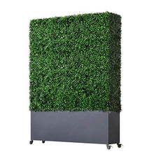 AGPL Artificial Boxwood Hedge Wall with Stainless Steel Planter Box Green 48"W x 12"D x 67"H