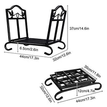 DOIBG Foldable Heavy Duty Wrought Iron Firewood Rack for Stove Fire Pit Fireplace Small and Compact Wood Holder for Indoor Fireside