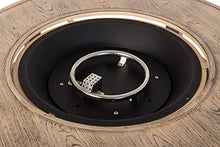 Fire Sense 62739 Thatcher Woodgrain Aluminum Convertible Gas Fire Pit Table 55,000 BTU Outdoor Portable with Fire Bowl Lid, Nylon Weather Cover & Clear Fire Glass - Driftwood Finish - Round - 42"