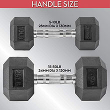 Lifeline Hex Rubber Dumbbell Fitness Training Weight Set Black/Chrome