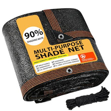 AHWEKR 90% Shading Rate 25ft x 44ft Black Shade Cloth,UV Resistant Durable Mesh Tarp with Grommets&Reinforced Edges, Shade Net Using for Plants Cover, Greenhouse, Dog Kennel, Patio, Chicken House