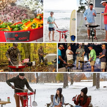 FIREDISC Original 380 Tall Outdoor Portable Propane Cooker in Fireman Red TCGFD22HRR, Camping, Backpacking, and Camping Grill, Single Burner Stove and Tailgate Essential
