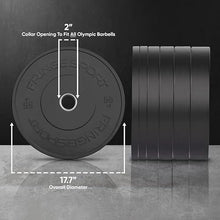 OneFitWonder Black Bumper Plate Sets - 460 lbs for Weightlifting & Strength Training